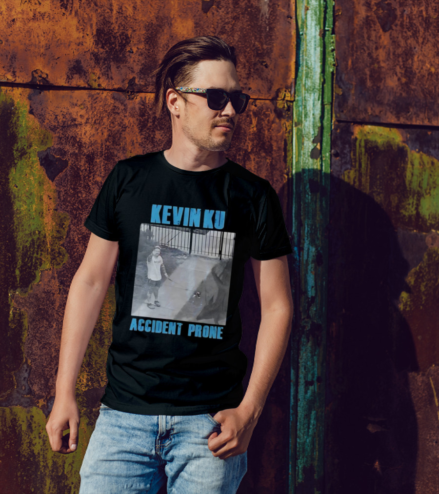 Accident Prone Kevin Ku Pointing With Dog On Leash T-Shirt