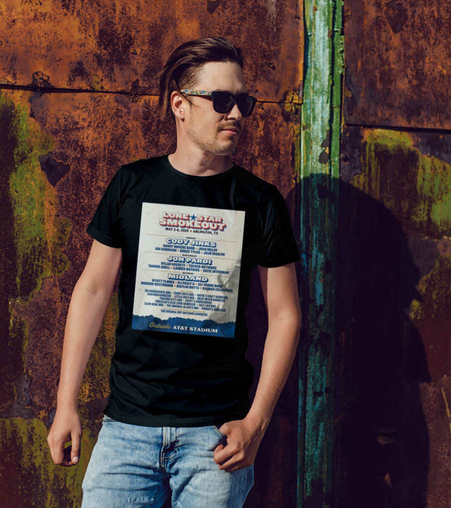Lone Star Smokeout Music Festival May 2-4 2025 Arlington TX Cody Jinks Jon Pardi Midland AT&T Stadium T-Shirt