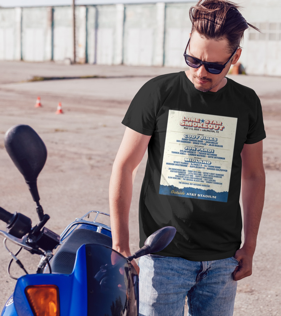 Lone Star Smokeout Music Festival May 2-4 2025 Arlington TX Cody Jinks Jon Pardi Midland AT&T Stadium T-Shirt