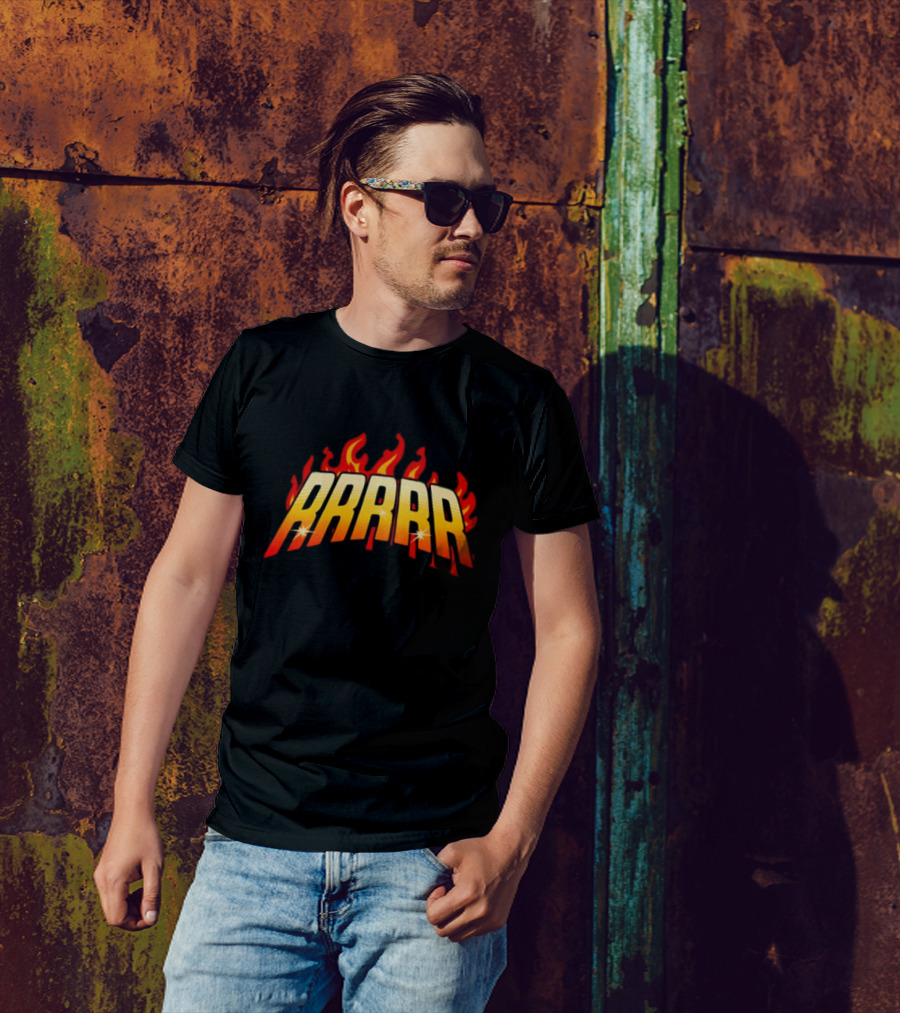 Rrr Fire Text Limited Slangteez Funny Tee T-Shirt
