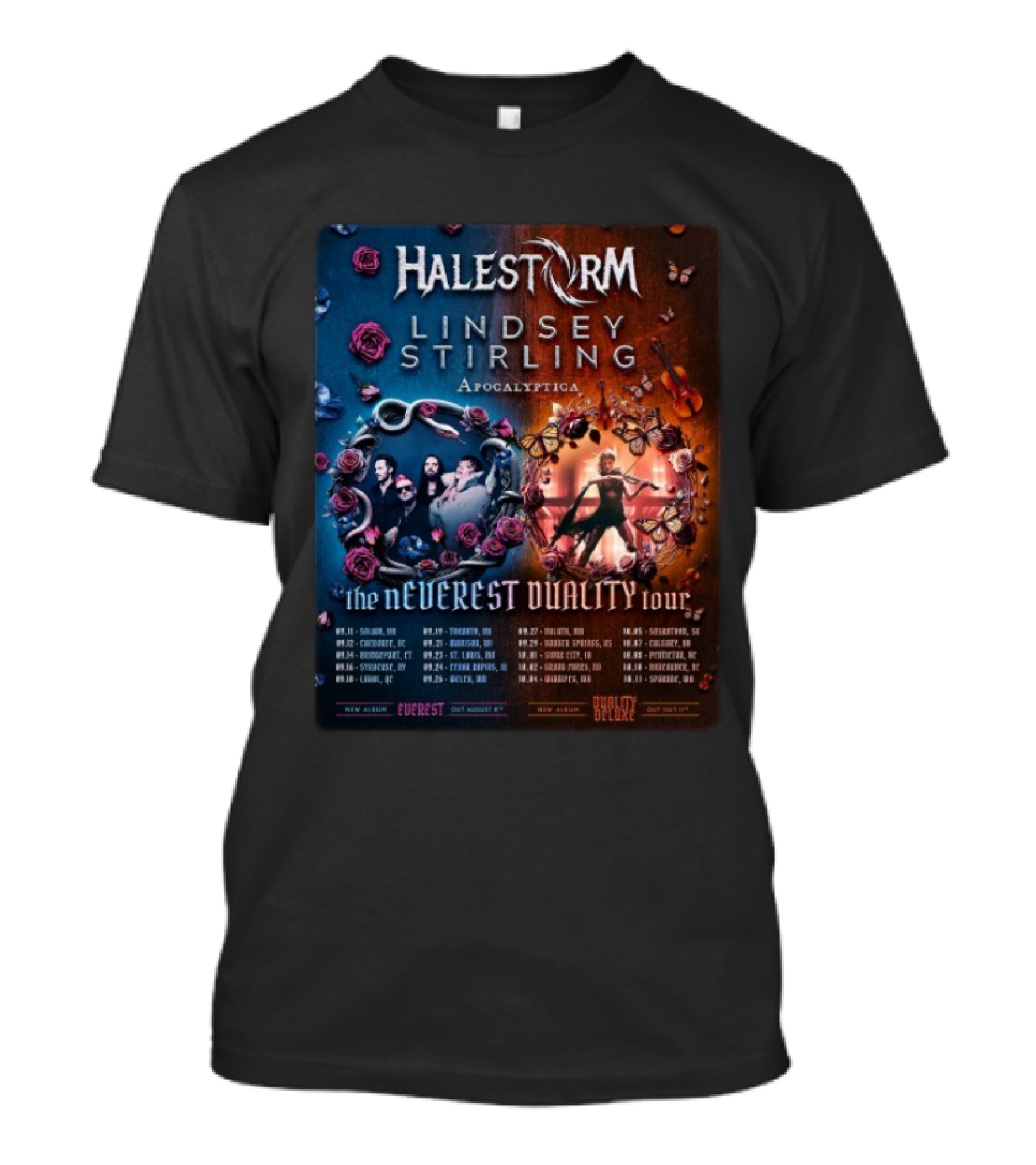 Halestorm Lindsey Stirling Apocalyptica The Neverest Duality Tour 2025 T-Shirt