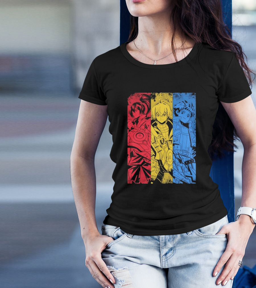 Main Characters Manga Sci-Fi Cybernetics Concept Art T-Shirt