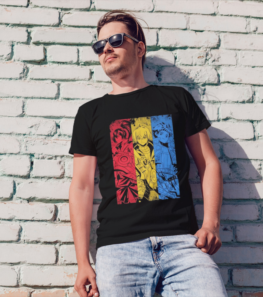 Main Characters Manga Sci-Fi Cybernetics Concept Art T-Shirt