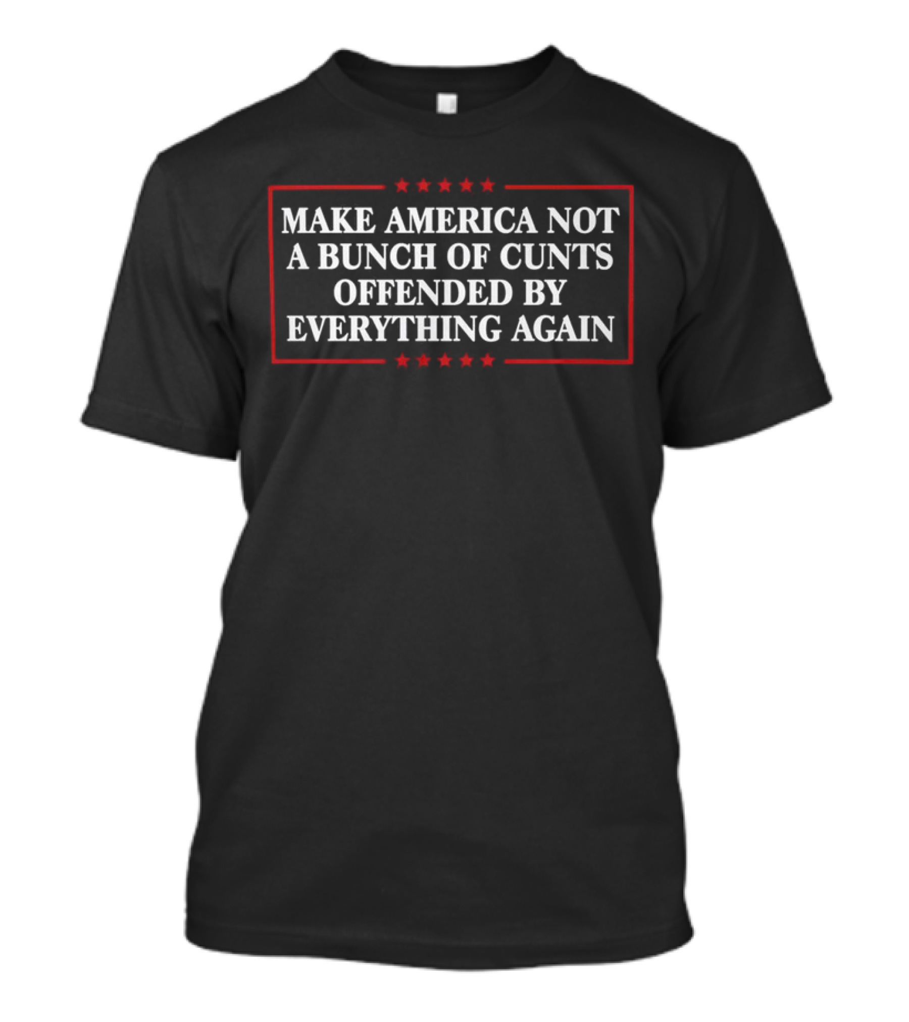 Make America Not A Bunch Of Cunts Offended By Everything Again Stars And Red Border T-Shirt