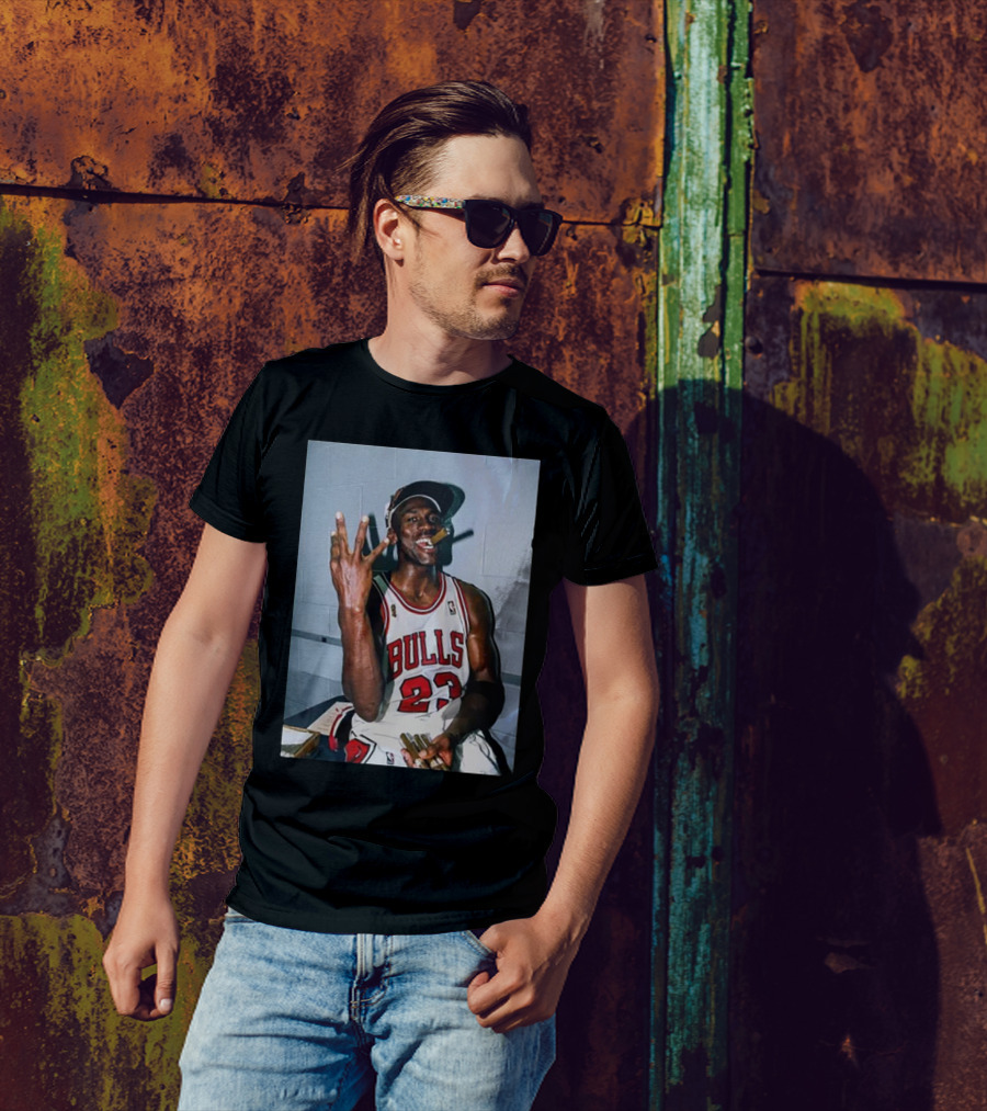 Chicago Bulls 23 Jersey Michael Jordan Cigar Celebration T-Shirt