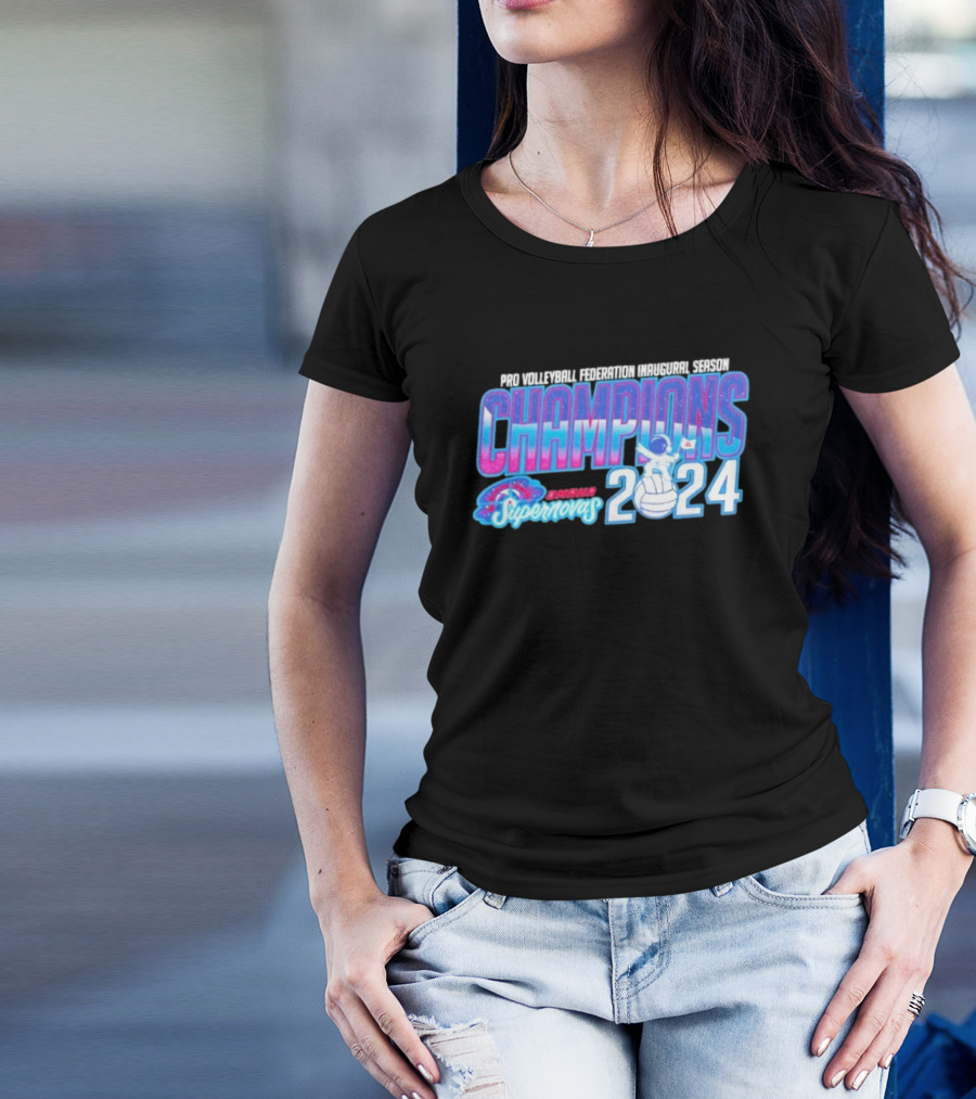 Pro Volleyball Federation Inaugural Season Champions Omaha Supernovas Astronaut 2024 T-Shirt