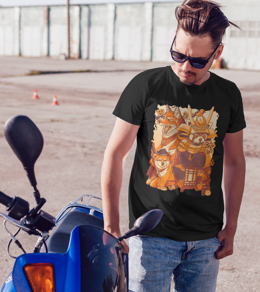 Placeholder Sizer 10th Anniversary Red Panda Samurai Fox Dog T-Shirt
