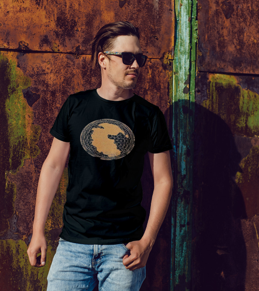 Pangaea Compass Map Retro Grid Earth T-Shirt
