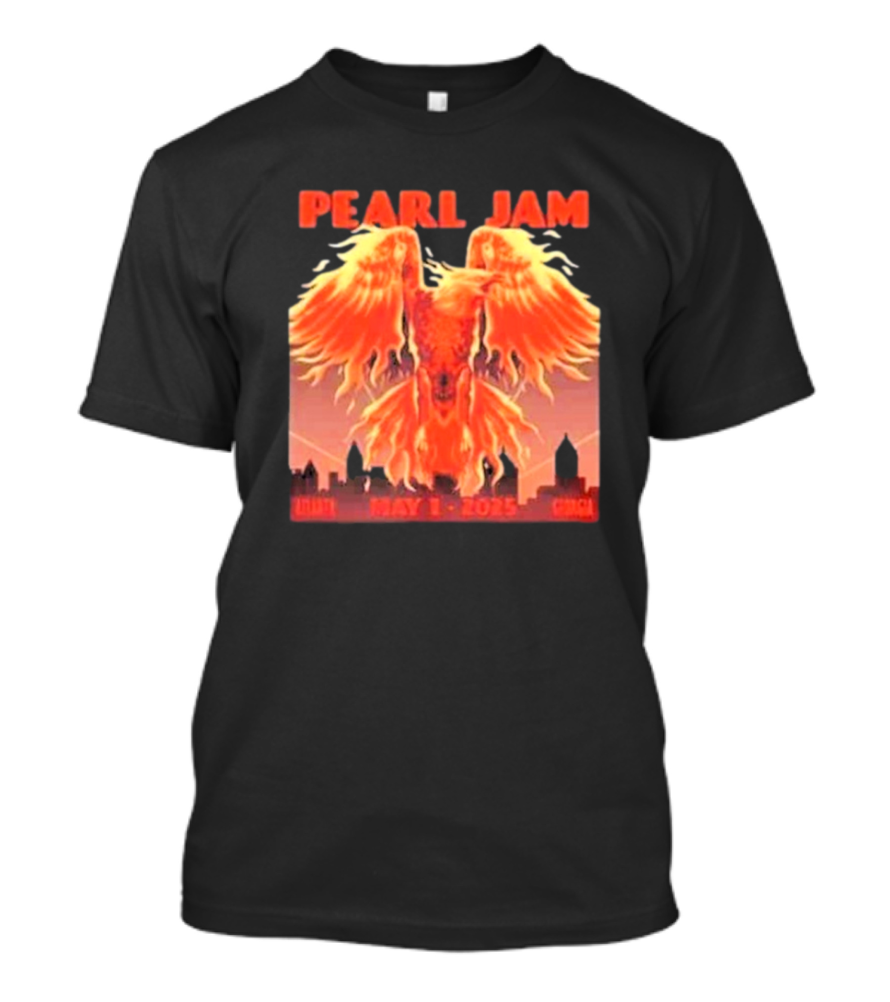 Pearl Jam Atlanta May 1 2025 Dark Matter World Tour Phoenix Imagery T-Shirt