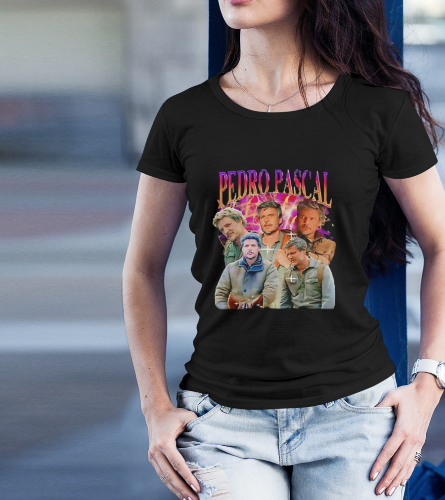 Pedro Pascal Joel Miller Retro Collage T-Shirt