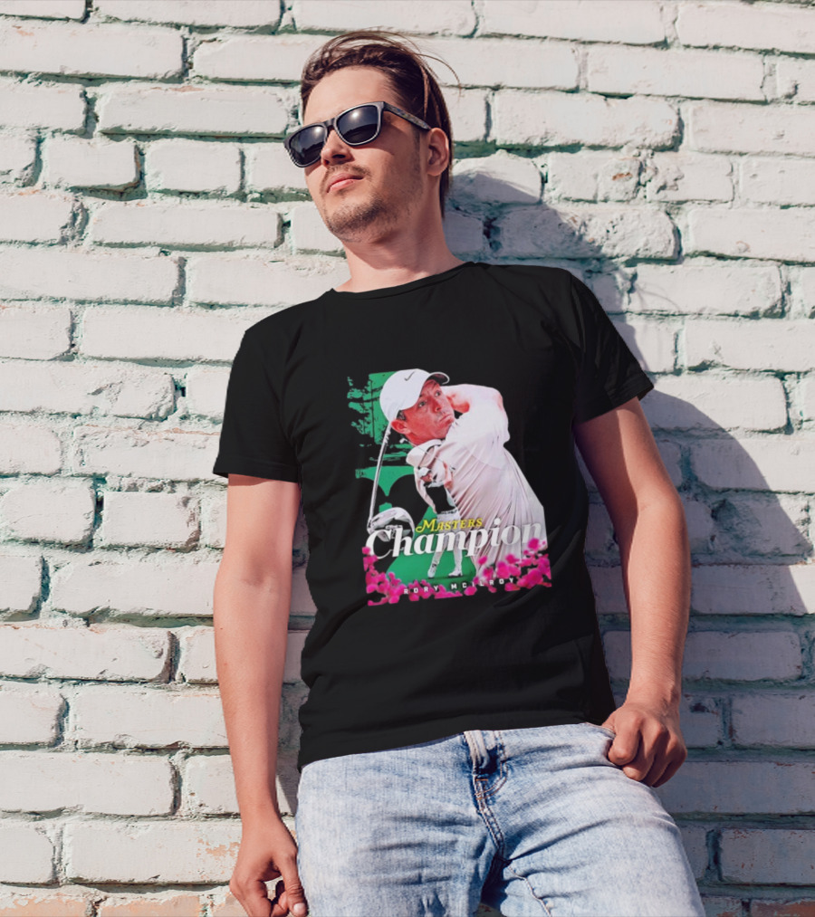 Masters Champion Rory McIlroy Golf Swing Portrait T-Shirt