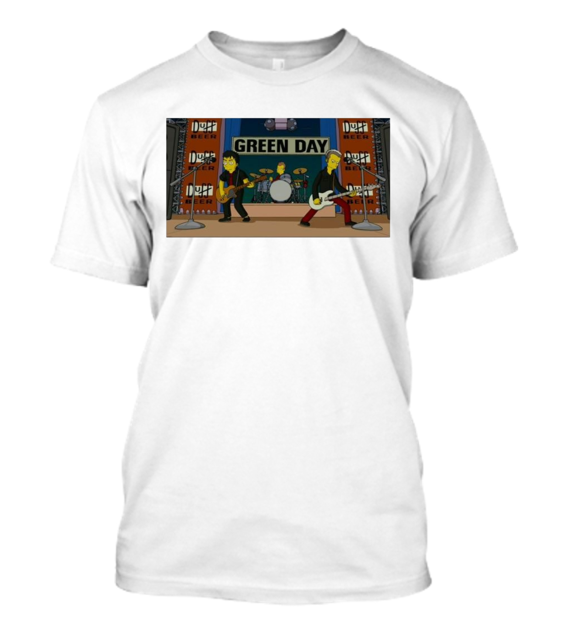 Green Day Concert Scene In The Simpsons Movie With Duff Beer Backdrop T-Shirt