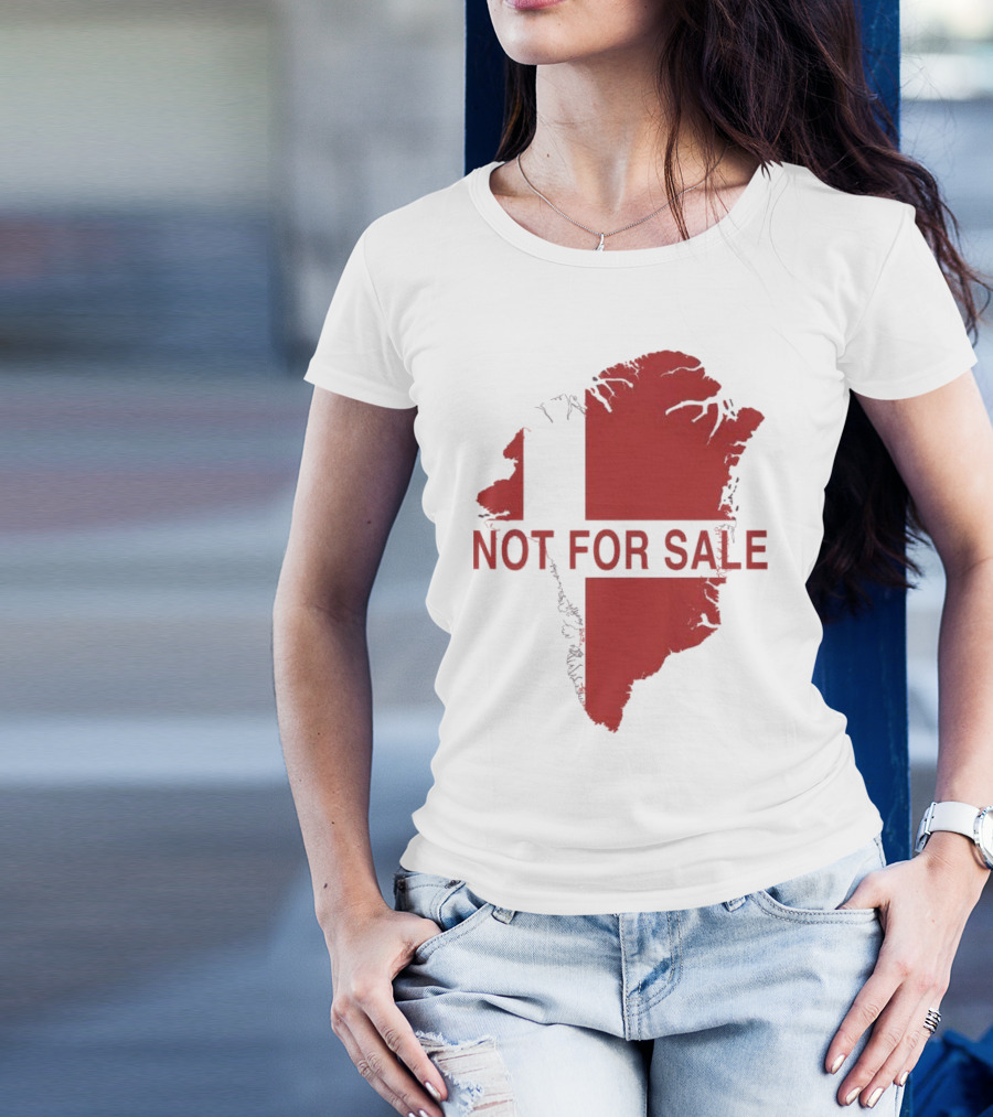 Greenland Not For Sale 2025 Red Map Protest T-Shirt