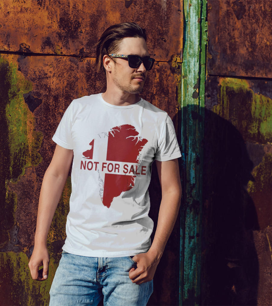 Greenland Not For Sale 2025 Red Map Protest T-Shirt