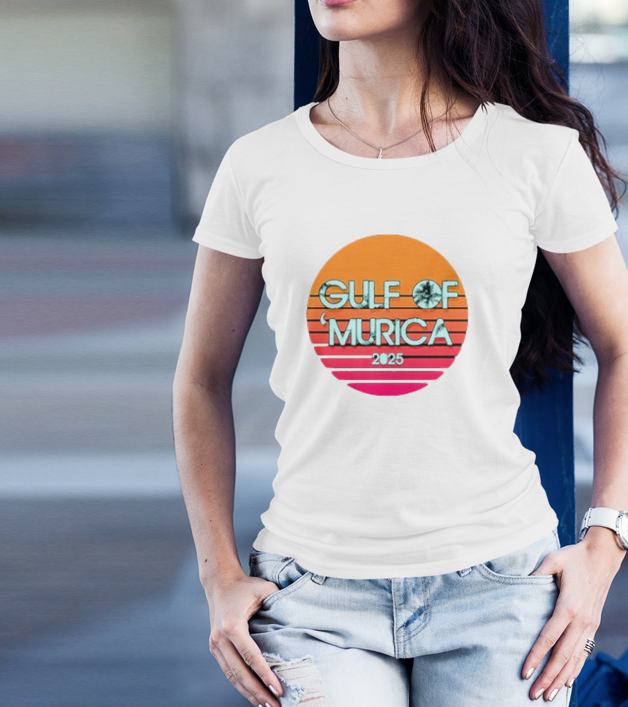 Gulf Of 'Murica 2025 Vintage Retro Sunset Vibe T-Shirt