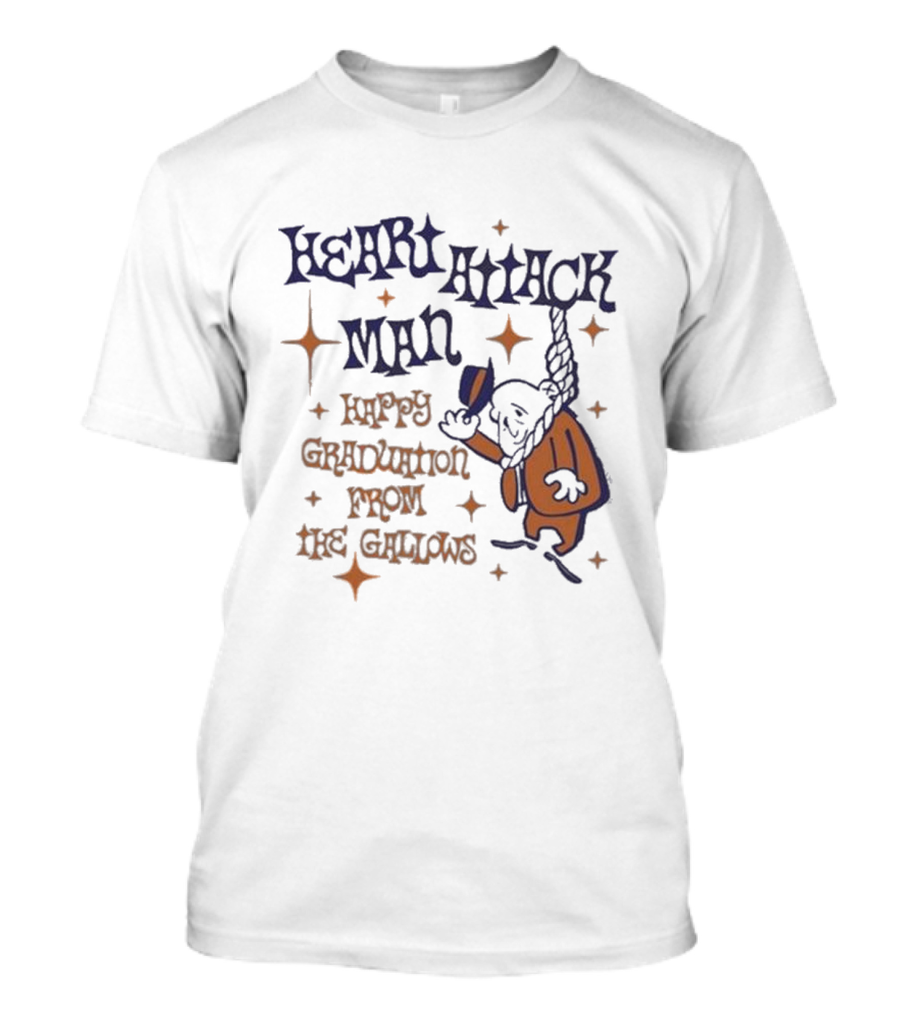 Heart Attack Man Happy Graduation From The Gallows Vintage Cartoon Style T-Shirt