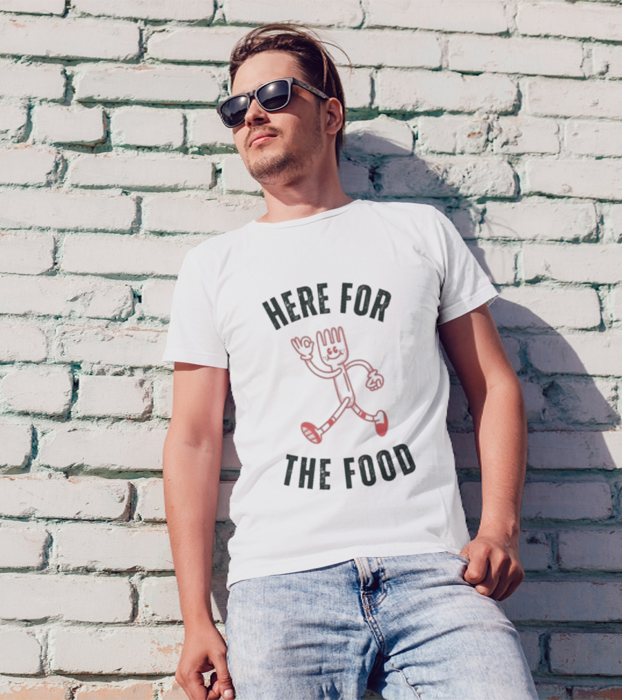 Here For The Food Fork Character T-Shirt
