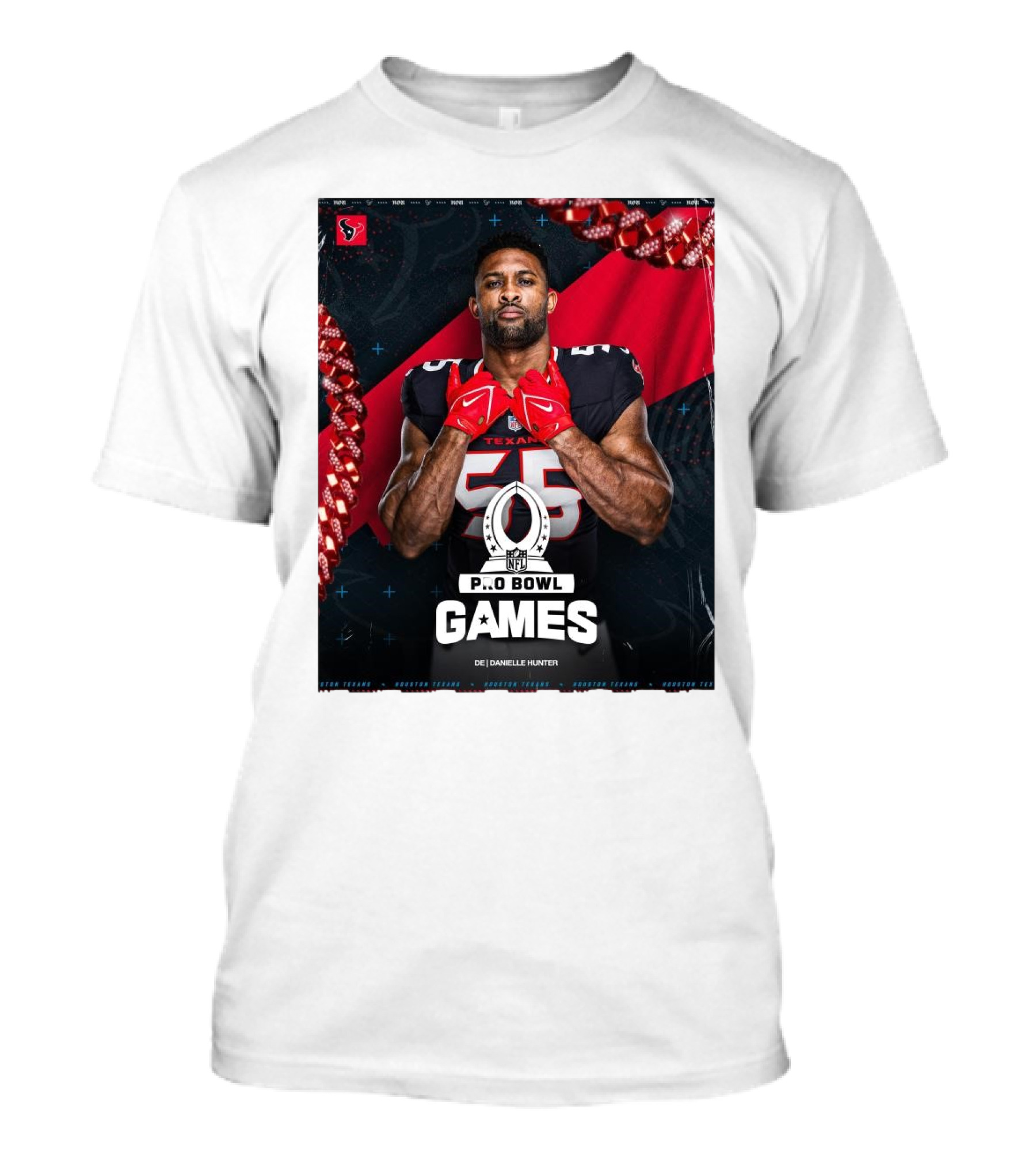 Houston Texans Pro Bowl Games DE Danielle Hunter 55 NFL T-Shirt