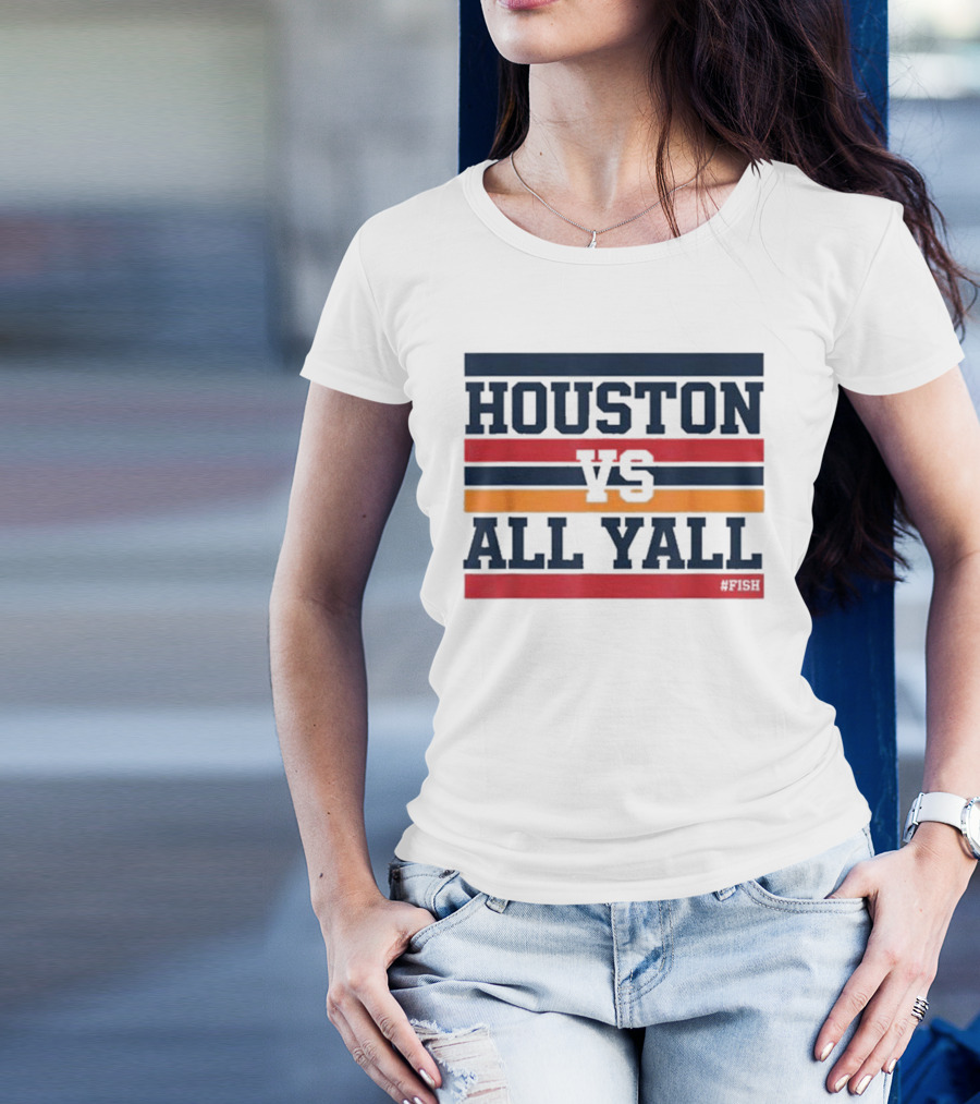 Houston Vs All Y’all Retro Stripes Bold Statement T-Shirt