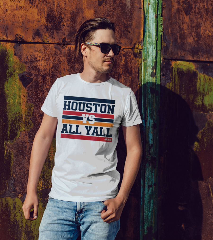 Houston Vs All Y’all Retro Stripes Bold Statement T-Shirt