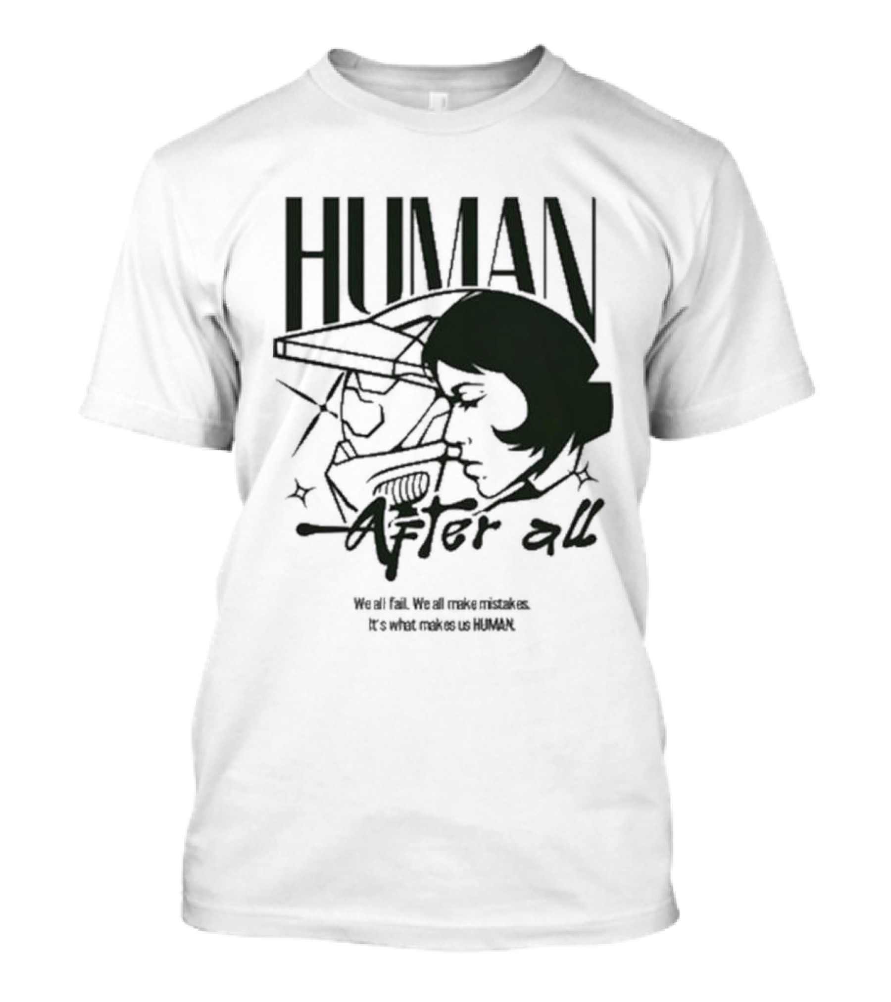 "Human After All Skeleton Outline Illustration" T-Shirt