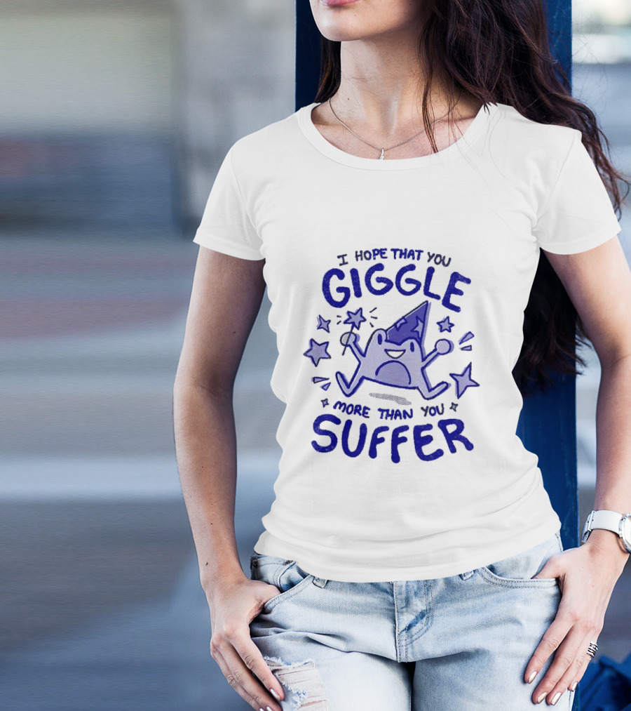 I Hope That You Giggle More Than You Suffer Comical Wizard Starry Whimsy T-Shirt