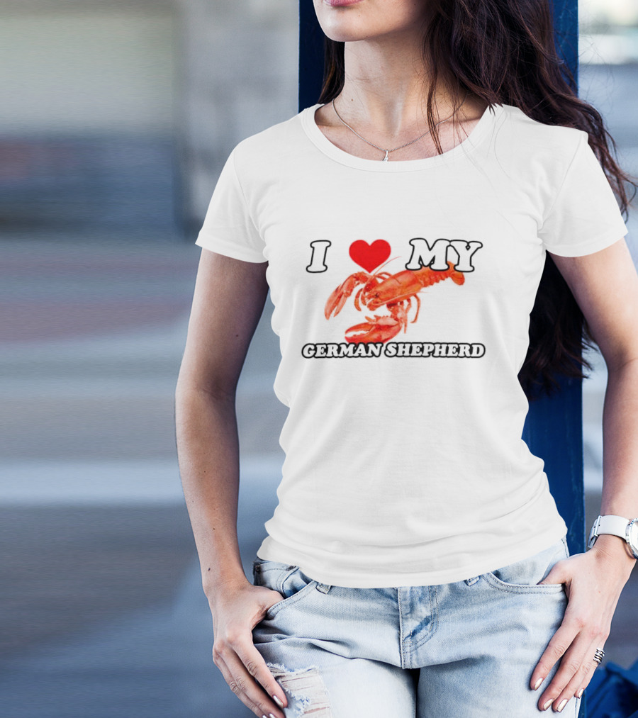 I Love My German Shepherd Lobster Heart T-Shirt