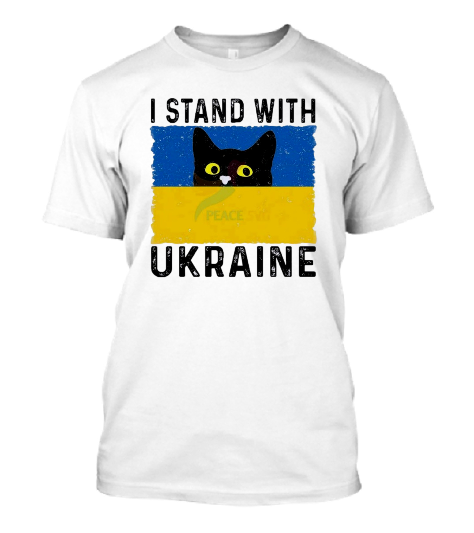 I Stand With Ukraine Cat Peace Symbol T-Shirt