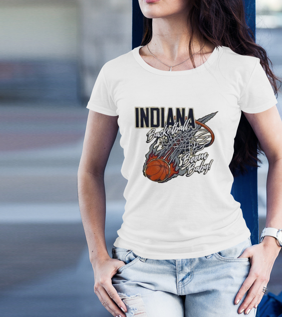 Indiana Pacers Basketball Boom Baby Fireball Slam Dunk T-Shirt