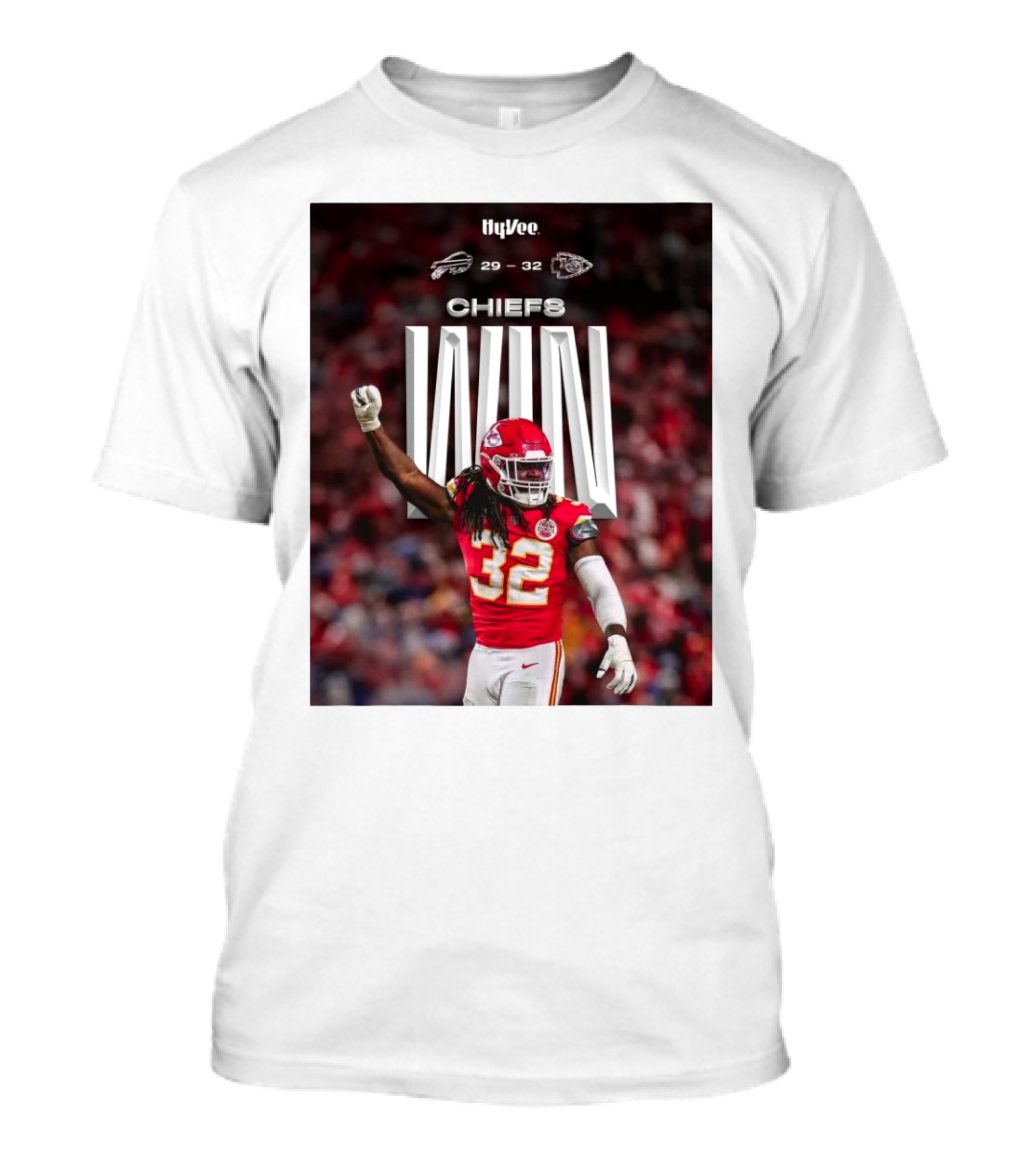 Kansas City Chiefs Win Over Buffalo Bills NFL Final Score 29-32 HyVee T-Shirt