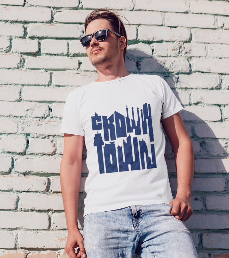 Kansas City Royals Crown Town Skyline Text Art T-Shirt