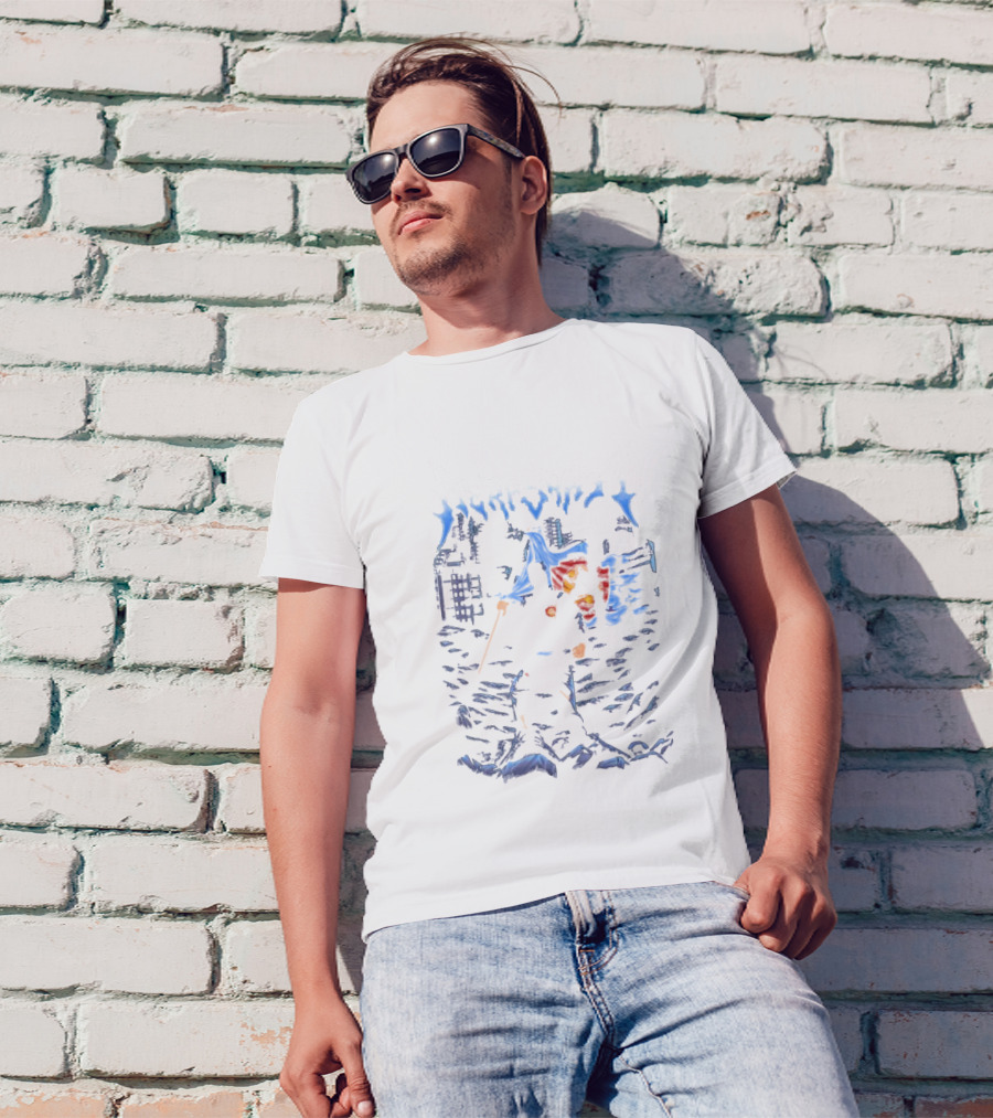 Kera Sakti Kung Fu Hero In Urban Landscape With Staff And Lion T-Shirt