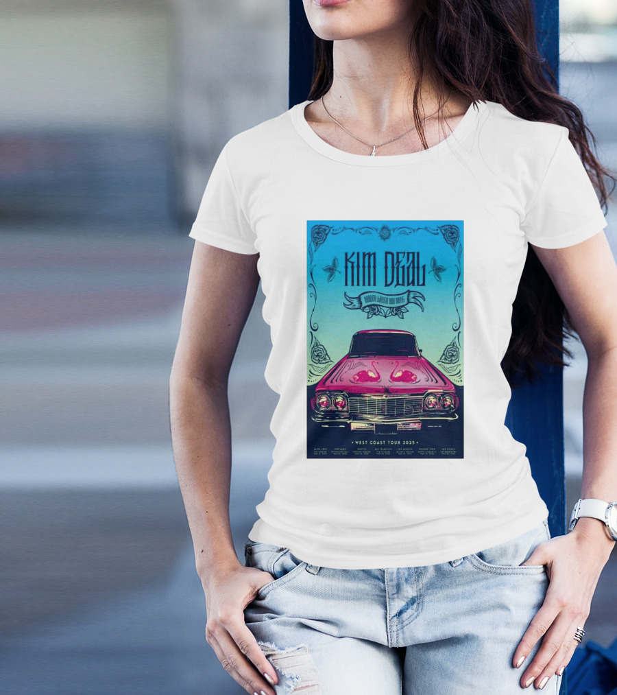 Kim Deal West Coast Tour 2025 Fillmore San Francisco March 26 Car Design T-Shirt