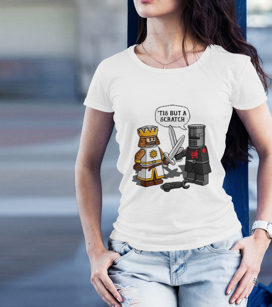 King Arthur And The Black Knight Monty Python And The Holy Grail X LEGO Minifigs King Vs Knight T-Shirt