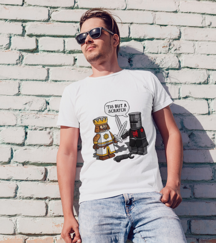King Arthur And The Black Knight Monty Python And The Holy Grail X LEGO Minifigs King Vs Knight T-Shirt