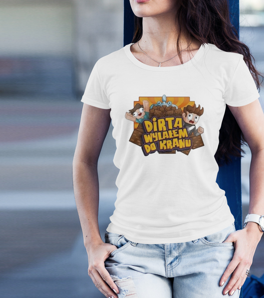 Koszulka Dirta Wylalem Do Kranu Zabawny Motyw Bloki Kreskówkowe T-Shirt