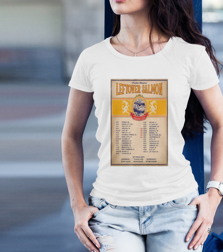 Leftover Salmon Premium Bluegrass Celebrating 35 Years Tour January 2025 With Special Guests T-Shirt