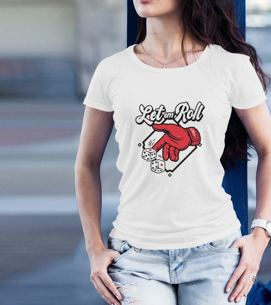 Let Em Roll Cincinnati Baseball Dice Hand Graphic T-Shirt