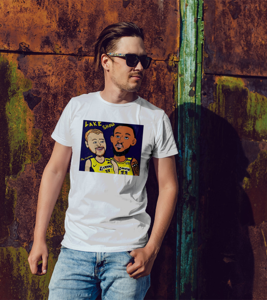 LeBron James And Luka Dončić Lake Show Lakers Cartoon Art 23 77 T-Shirt
