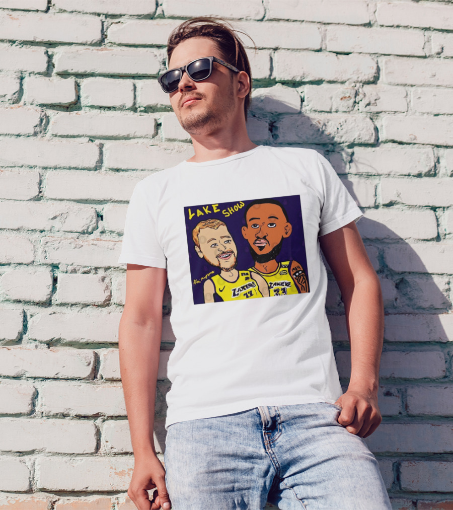 LeBron James And Luka Dončić Lake Show Lakers Cartoon Art 23 77 T-Shirt