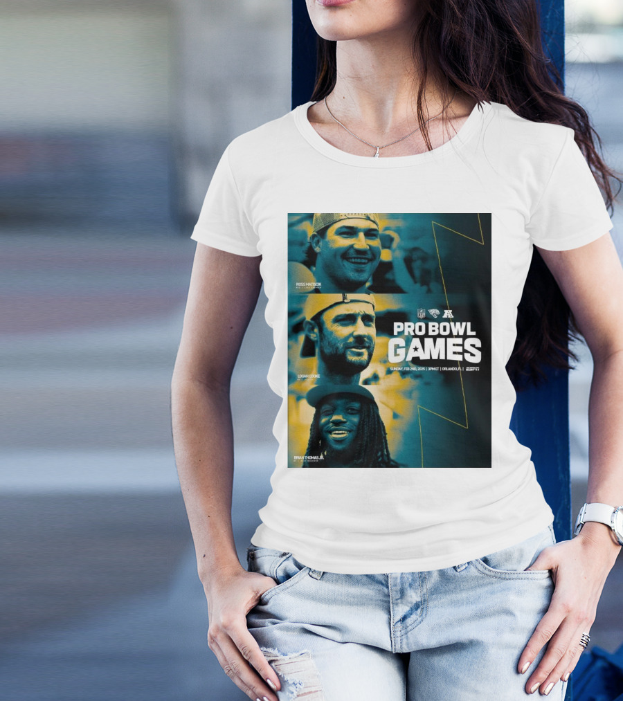 Jacksonville Jaguars Pro Bowl Games Ross Matiscik Logan Cooke Brian Thomas Jr. NFL Sunday Feb 2 2025 Orlando T-Shirt