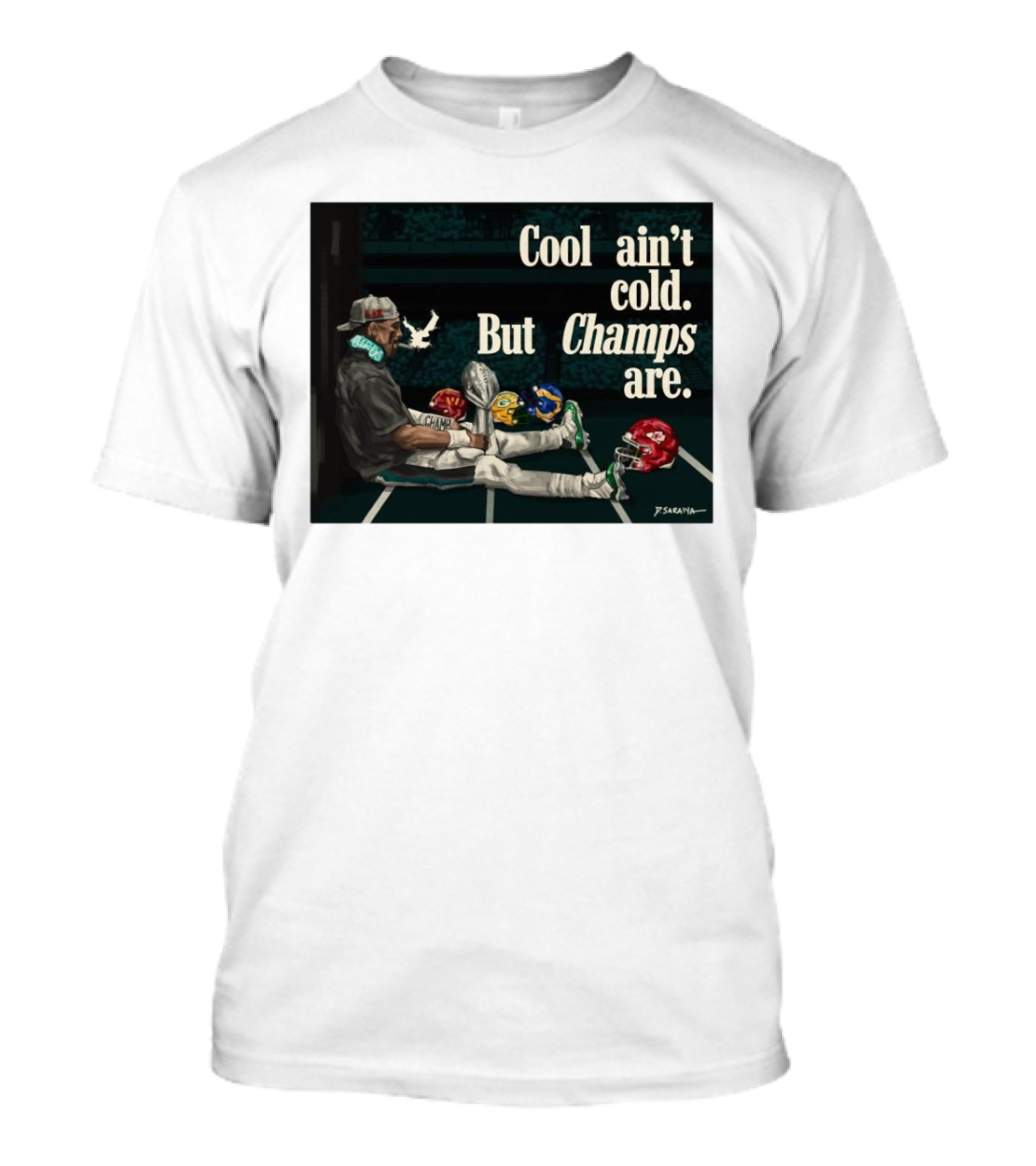 Jalen Hurts Philadelphia Eagles Cool Ain’t Cold But Champs Are Chiefs Packers T-Shirt