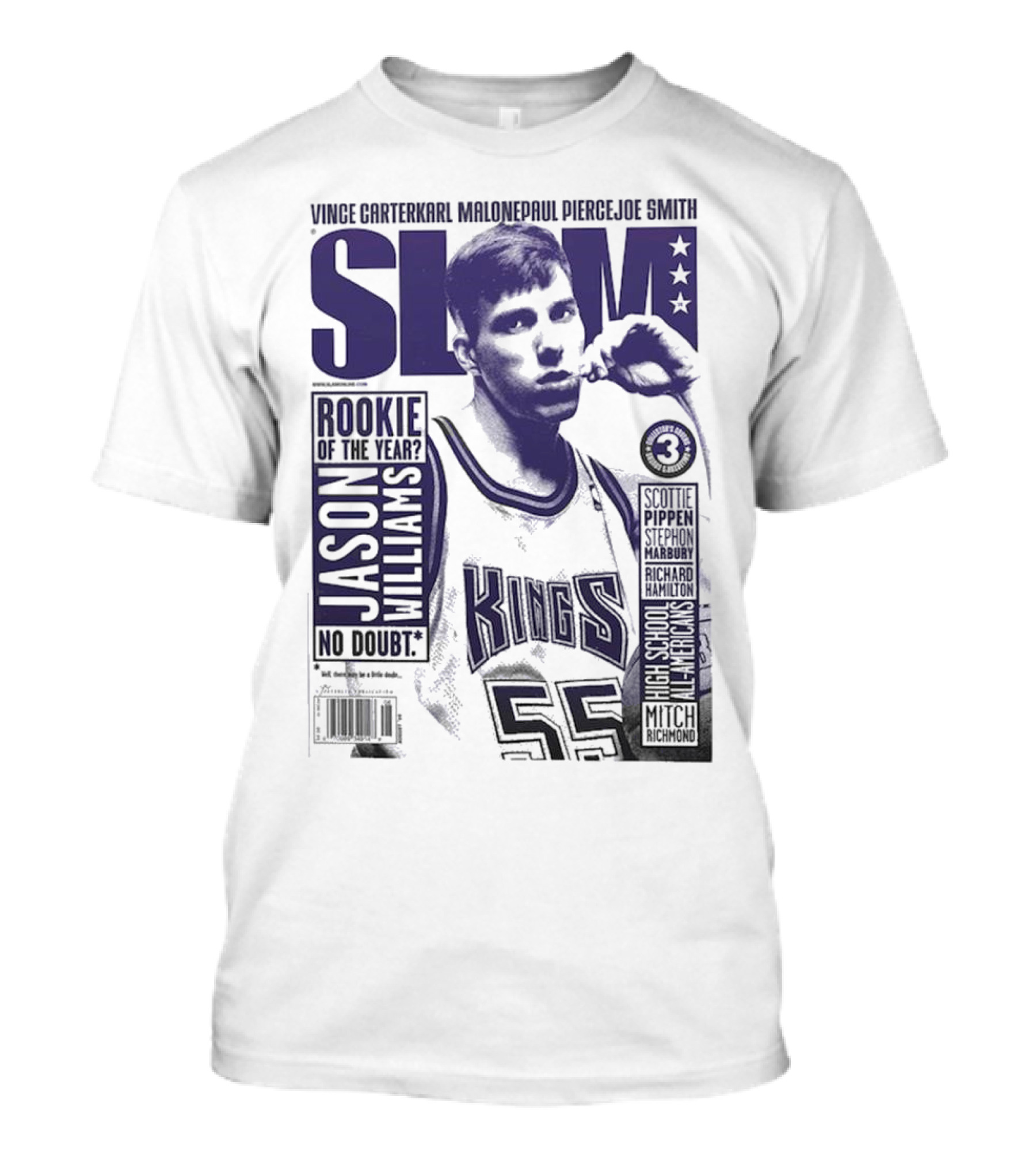 SLAM Rookie Of The Year Jason Williams Kings Vince Carterpool Pierce Joe Smith Scottie Pippen T-Shirt