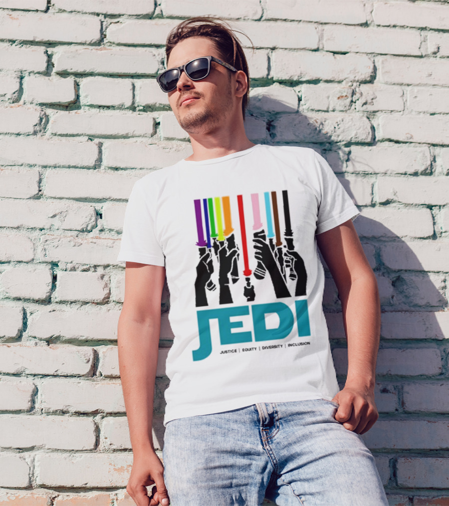 Jedi Justice Equity Diversity Inclusion Lightsaber Colors T-Shirt