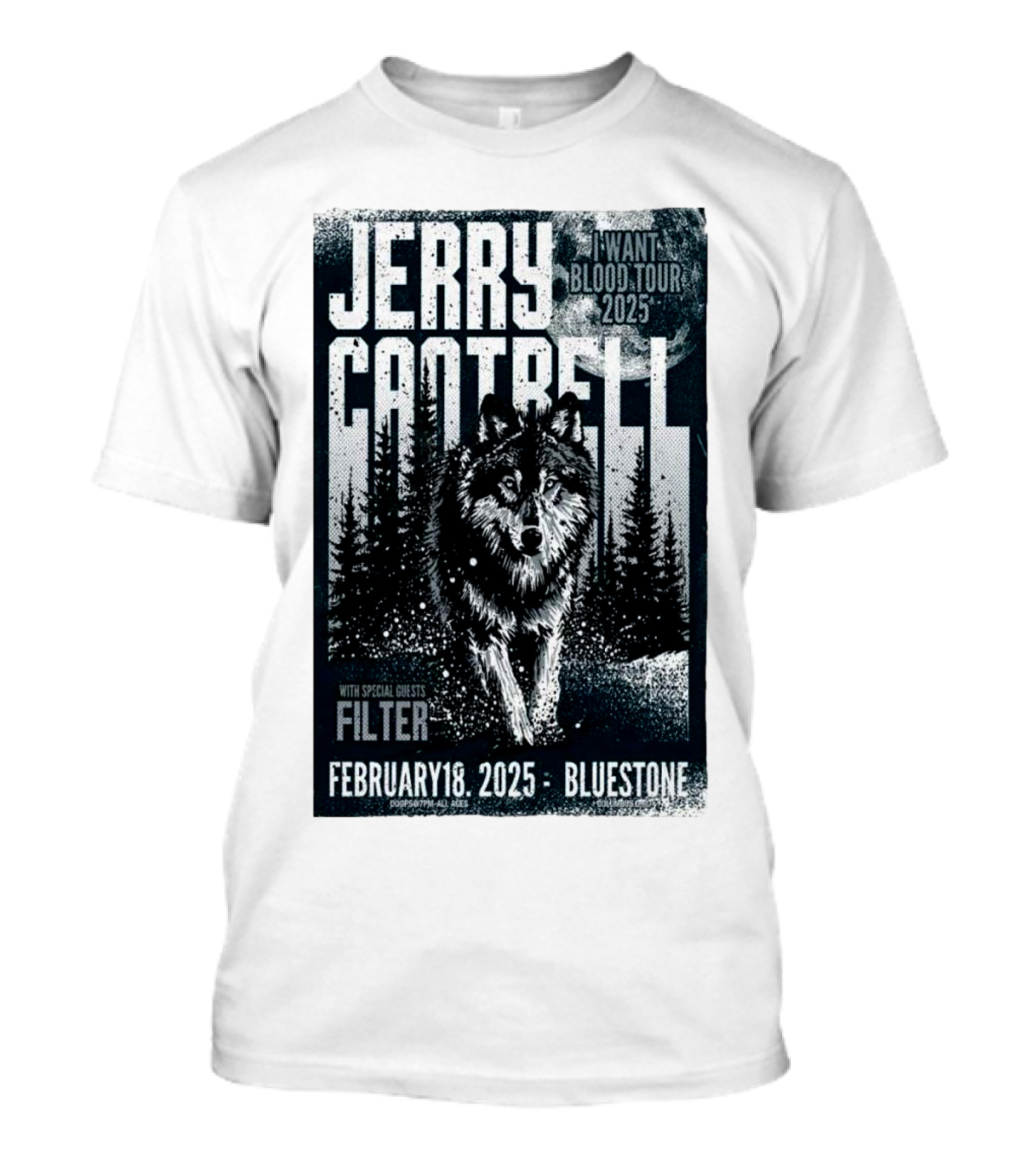 Jerry Cantrell I Want Blood Tour 2025 Columbus The Bluestone February 18 With Filter T-Shirt