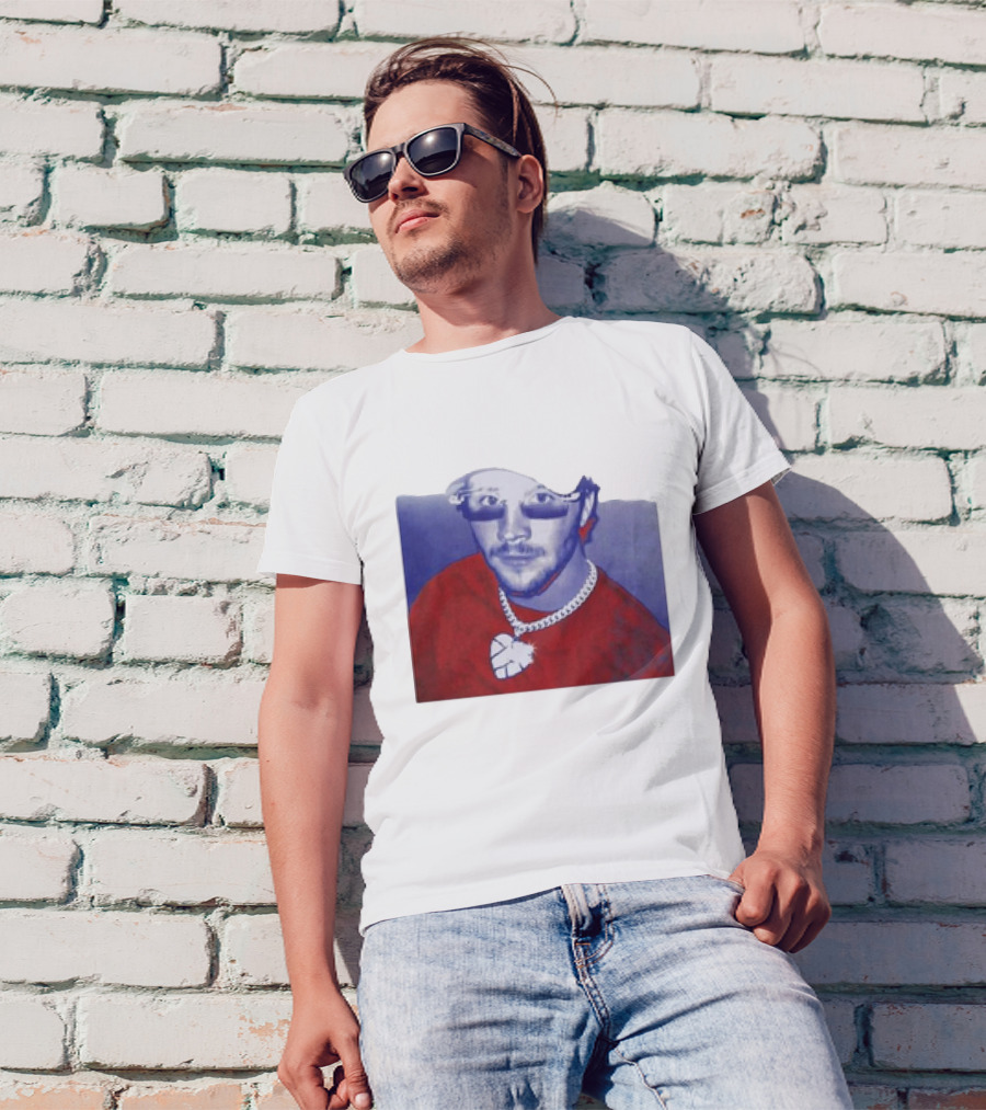 Josh Allen JA Sunglasses Blue Red Heart Necklace T-Shirt