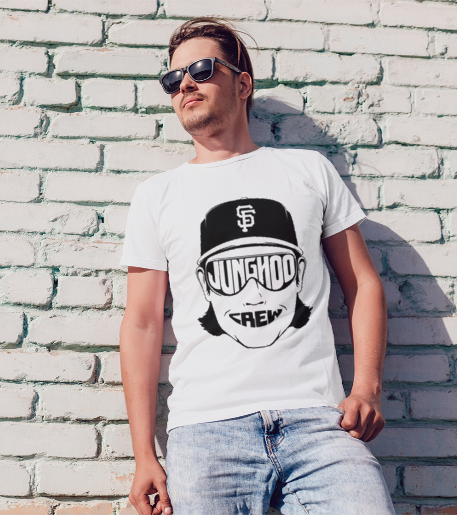 Jung Hoo Crew 2025 San Francisco Giants Baseball Cap And Sunglasses T-Shirt