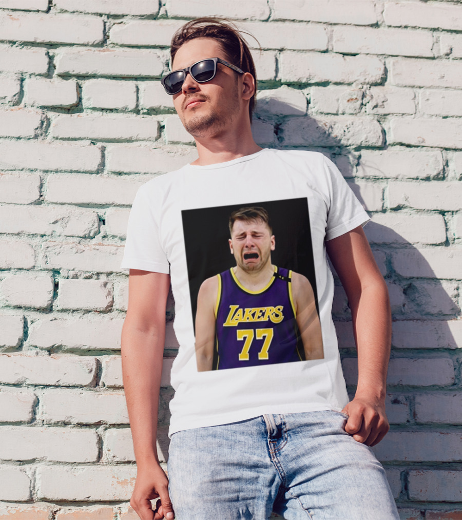 Luka Doncic Crying Lakers 77 Jersey 2025 T-Shirt