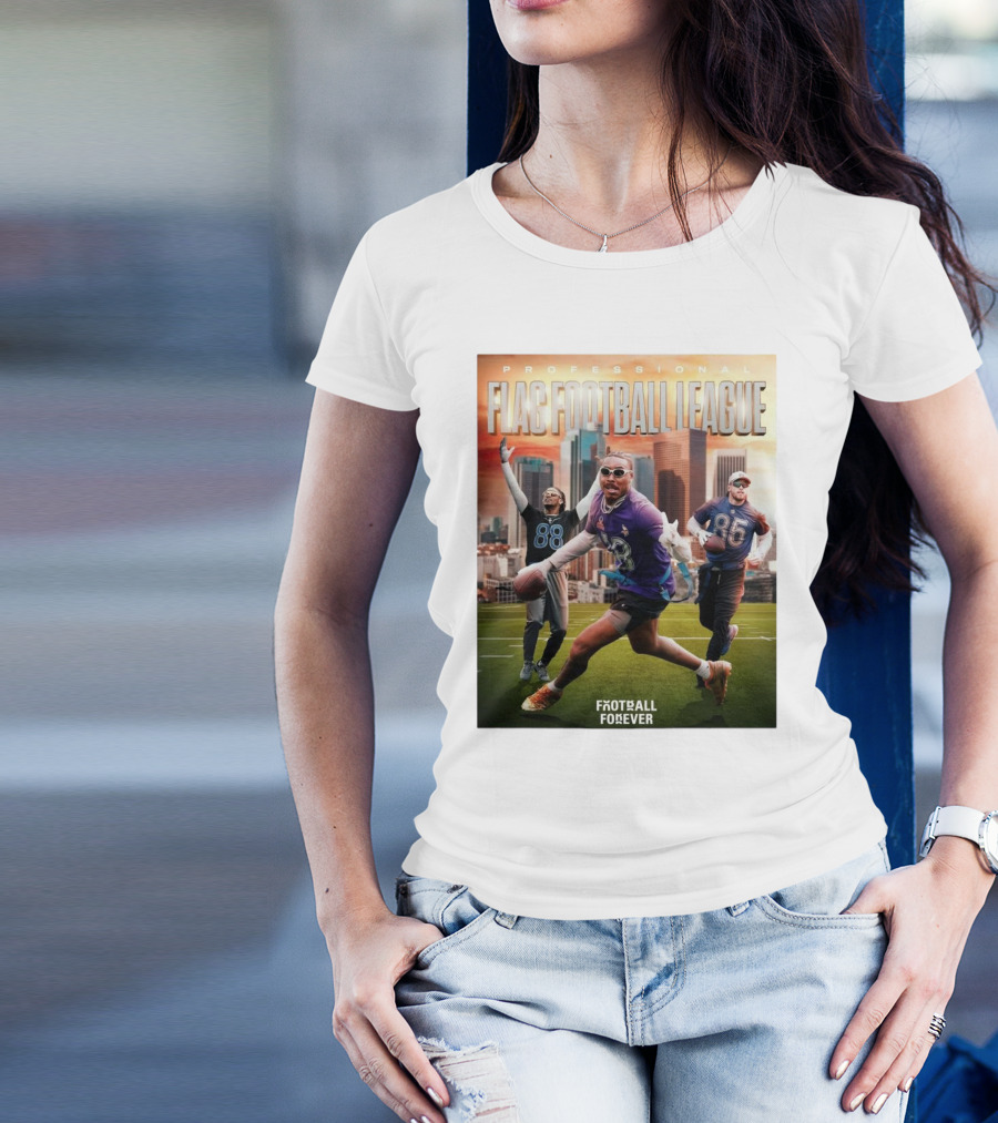 Professional Flag Football League NFL Football Forever Featuring Number 18, 88, And 85 T-Shirt