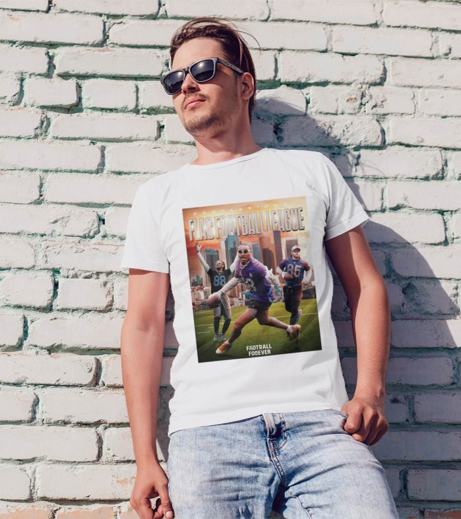 Professional Flag Football League NFL Football Forever Featuring Number 18, 88, And 85 T-Shirt